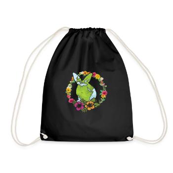 Earth Day Cute Rabbit loves Planet World - Turnbeutel - Schwarz - Vorne