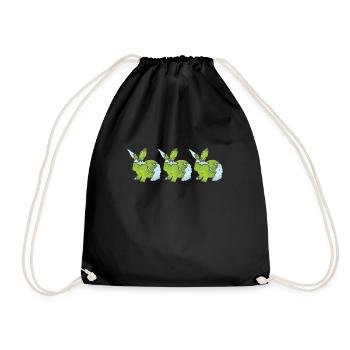 Earth Day Cute Rabbit loves Planet World - Turnbeutel - Schwarz - Vorne