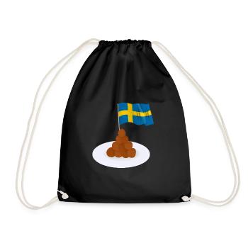 Sweden Swedish Meatball Mer Kötbullar - Drawstring Bag - black - Front