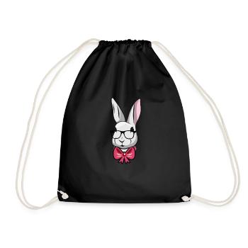 mignon, lapin pâques, mouche - Sac de sport léger - noir - Devant