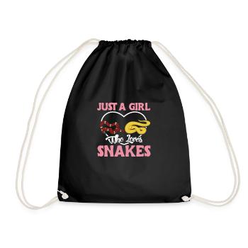 Just Girl Love Snakes Women Heart - Turnbeutel - Schwarz - Vorne