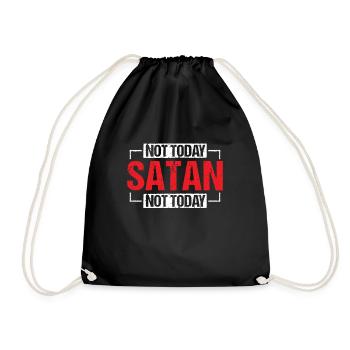 Not Today Satan Waymaker Jesus Christian Bible - Turnbeutel - Schwarz - Vorne
