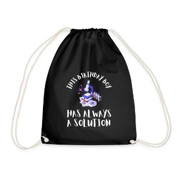 10 Years Old Science Birthday Kid 9 - Drawstring Bag - black - Front