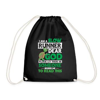 Turtle Saying Running Funny - Turnbeutel - Schwarz - Vorne