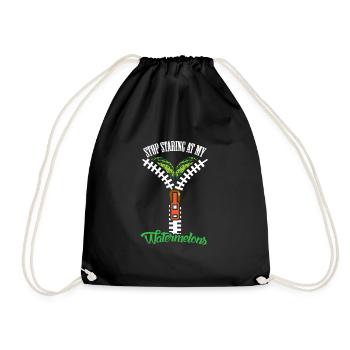 Watermelons Stop Staring Women Boobs - Drawstring Bag - black - Front