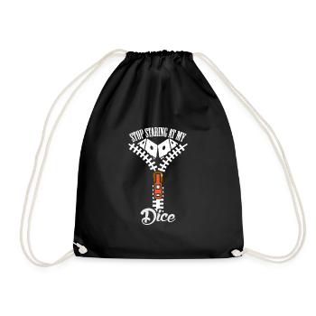 Dice Stop Staring Women Boobs - Drawstring Bag - black - Front