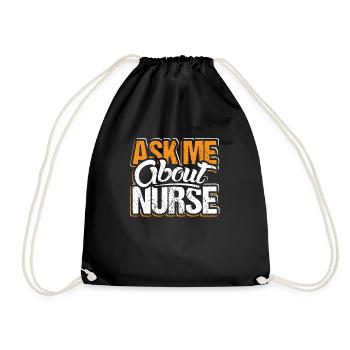 Ask Me About Nurse Skills Hospital Doctor Saying - Drawstring Bag - black - Front