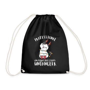 Christmas Light Decorator Exterior Illumination - Drawstring Bag - black - Front