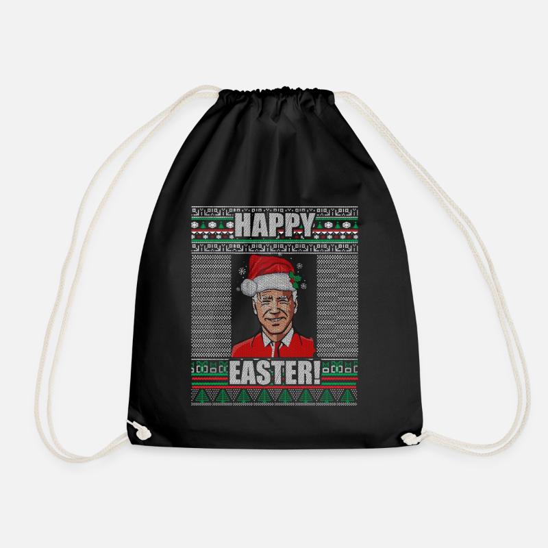 Lustiger Biden Hässlicher Weihnachtspullover Frohe Ostern - Turnbeutel - Schwarz