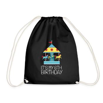 Carnival Party Birthday Girl Cumpleaños Carousel - Turnbeutel - Schwarz - Vorne