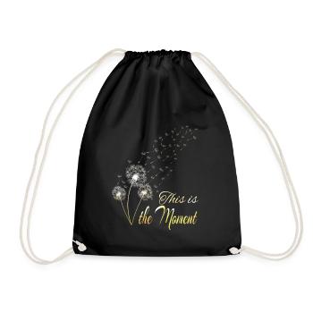 Dandelion Spore Flight Flying Seeds Wild Herbs Garden - Drawstring Bag - black - Front