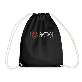 Ich Liebe Satan Pentagramm - Turnbeutel - Schwarz - Vorne