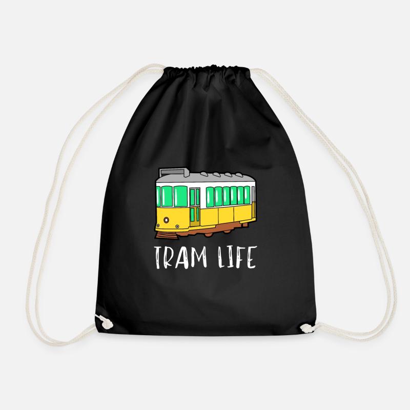 Aerial Tram Tramway Cable Car Cableway Gondola - Drawstring Bag - black