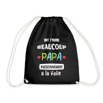 ont t'aime beaucoup papa passionnément a la folie - Sac de sport léger - noir - Devant