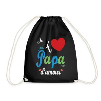 je t'aime papa d'amour pour Fête Des Pères - Sac de sport léger - noir - Devant