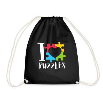 Puzzle Queen - Je passe devant mon heure de coucher - Sac de sport léger - noir - Devant
