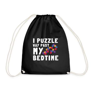 Puzzle Queen - Je passe devant mon heure de coucher - Sac de sport léger - noir - Devant