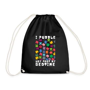 Puzzle Queen - Je passe devant mon heure de coucher - Sac de sport léger - noir - Devant