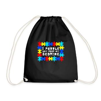 Puzzle Queen - Je passe devant mon heure de coucher - Sac de sport léger - noir - Devant