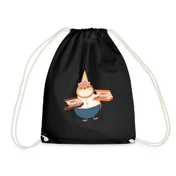 Cat Unicorn Donut - Drawstring Bag - black - Front