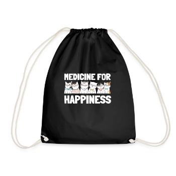 Ma médecine pour le bonheur appelée chats tous les jours - Sac de sport léger - noir - Devant