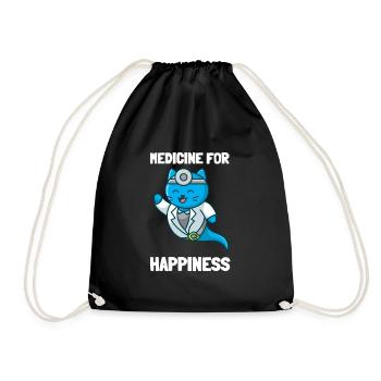 Ma médecine pour le bonheur appelée chats tous les jours - Sac de sport léger - noir - Devant