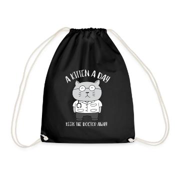 Ma médecine pour le bonheur appelée chats tous les jours - Sac de sport léger - noir - Devant
