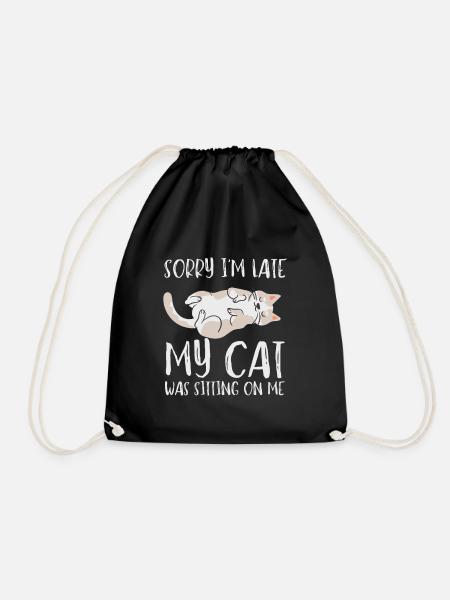Désolé d’être en retard, mon chat était assis sur moi - Sac de sport léger - noir