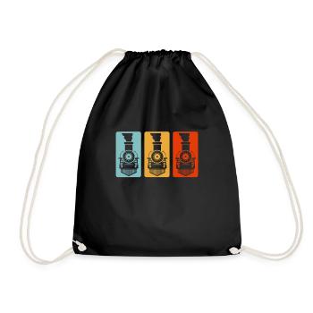 Locomotive à vapeur - J’ai un train d’ à voie unique - Sac de sport léger - noir - Devant