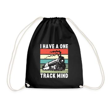 Locomotive à vapeur - J’ai un train d’ à voie unique - Sac de sport léger - noir - Devant