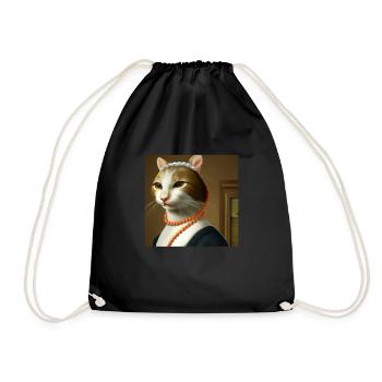 Cat Art History - Turnbeutel - Schwarz - Vorne