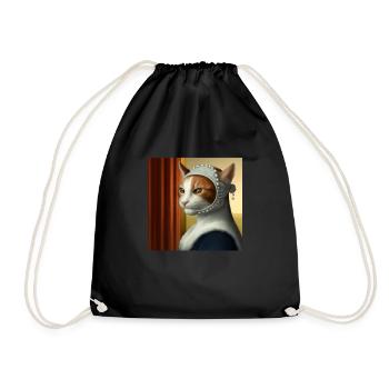 Cat Art History - Turnbeutel - Schwarz - Vorne