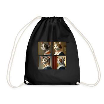 Cat Art History - Turnbeutel - Schwarz - Vorne