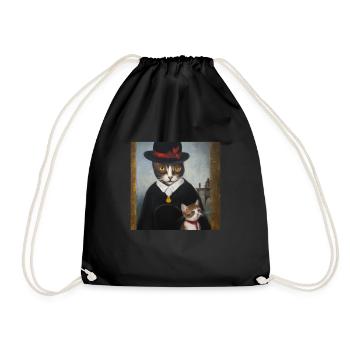 Cat Art History - Turnbeutel - Schwarz - Vorne