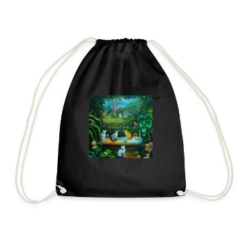 Cat Art History - Drawstring Bag - black - Front