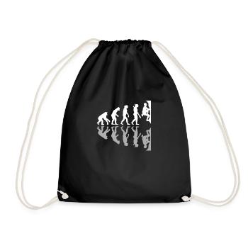 Human Evolution Funny Bouldering Climber Boulder - Drawstring Bag - black - Front