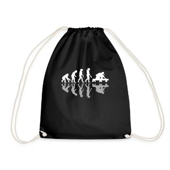 Human Evolution Carpenter Woodworkers Woodworking - Drawstring Bag - black - Front