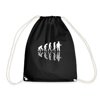 Funny Human Evolution Firefighter Firefighting - Drawstring Bag - black - Front