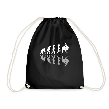 Human Evolution Judo Martial Arts Lover MMA Humor - Drawstring Bag - black - Front