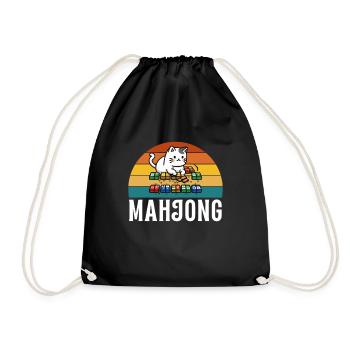 Cats Playing Mahjong - Turnbeutel - Schwarz - Vorne