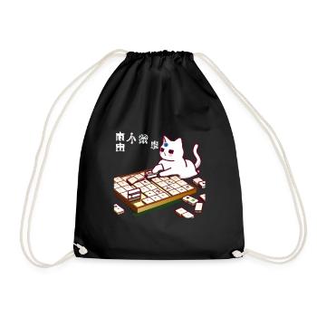 Cats Playing Mahjong - Turnbeutel - Schwarz - Vorne
