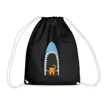 Chat mangeur de requins - Sac de sport léger - noir - Devant