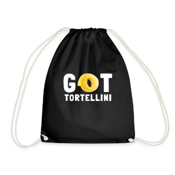 Italian Penne Pasta Tortellini - Drawstring Bag - black - Front