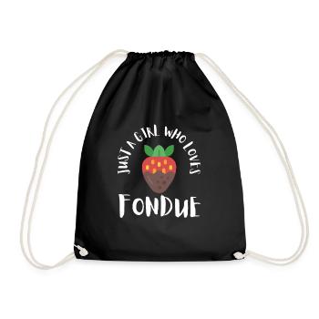 Swiss Cheese Fondue - Drawstring Bag - black - Front