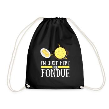Swiss Cheese Fondue - Drawstring Bag - black - Front