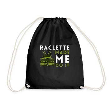 Swiss Cheese Fondue Raclette - Drawstring Bag - black - Front