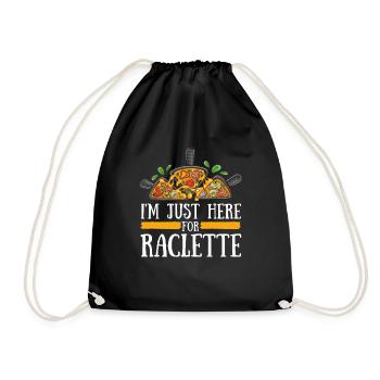Swiss Cheese Fondue Raclette - Drawstring Bag - black - Front