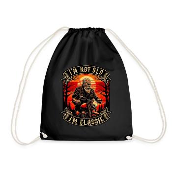 Je ne suis pas vieux je suis motard moto classique - Sac de sport léger - noir - Devant