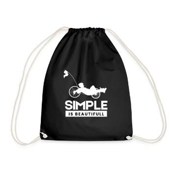 Recumbent Bike And Velomobile - Drawstring Bag - black - Front