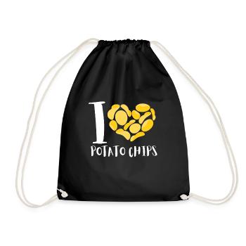 Just A Girl Who Loves Potato Chips - Drawstring Bag - black - Front